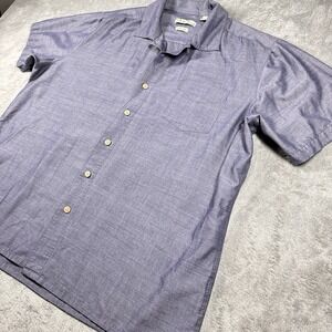 Batik Bay Men's Short Sleeve Button Up Shirt XXL Blue Rayon Blend Casual